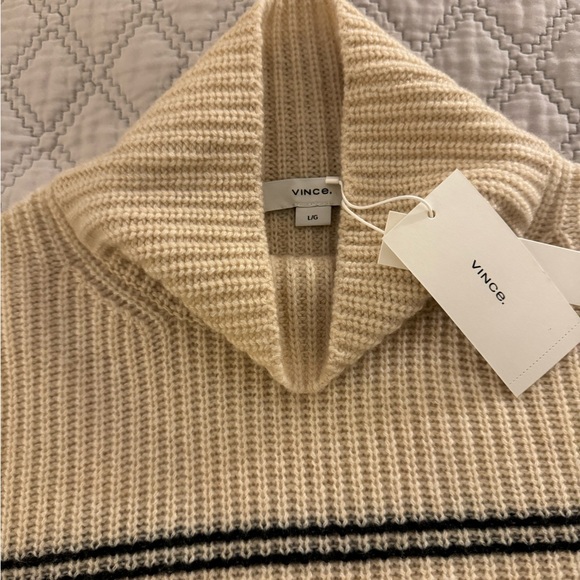 VINCE
Cashmere Striped Turtleneck Sweater - Picture 8 of 11